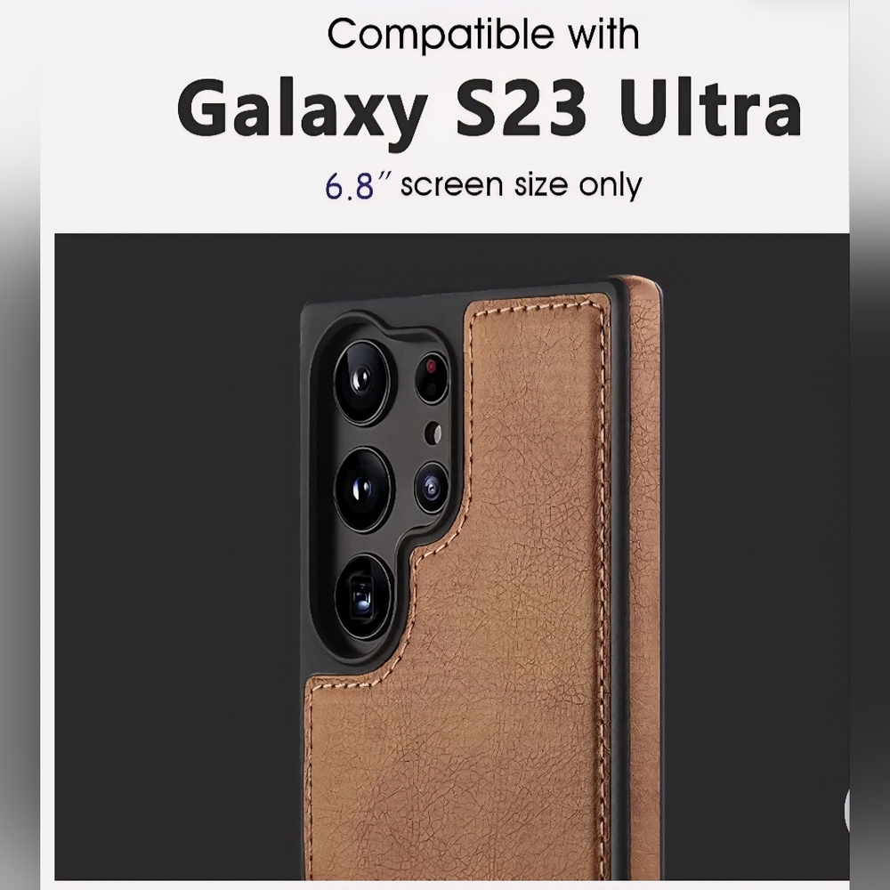 Brown Leather Phone Case for Galaxy S23 Ultra